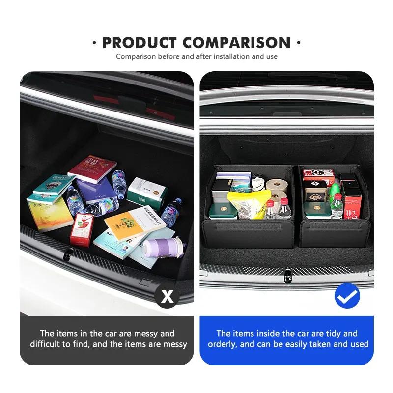 Car Trunk Leather Storage Box Foldable Auto Organizer Bag For Lexus F SPORT ES RX NX LS UX LM LX GX LC RZ IS CT GS RC HS SC LBX