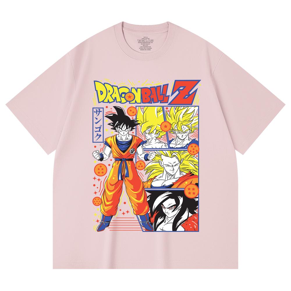 230 г/м² 100% хлопок Dragon Ball V56 Принт Goku Унисекс Тяжелая хлопковая футболка