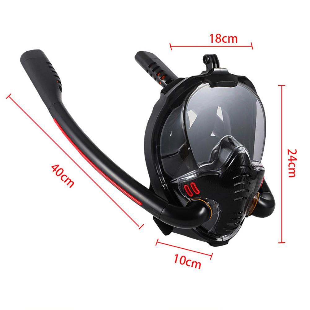 Full Face Snorkel MaskSnorkeling Swimming Diving Mask  Anti-Leak Double Breath Tube Mask Underwater Swimming Training Equipment