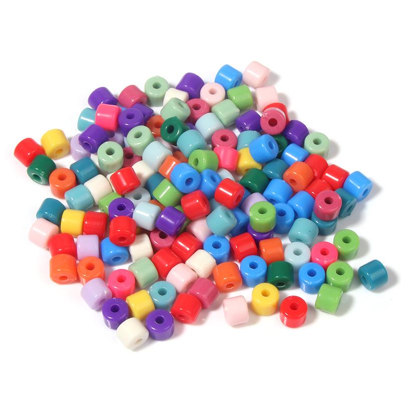 Colorful Acrylic Cylindrical Beads for DIY Jewelry Making