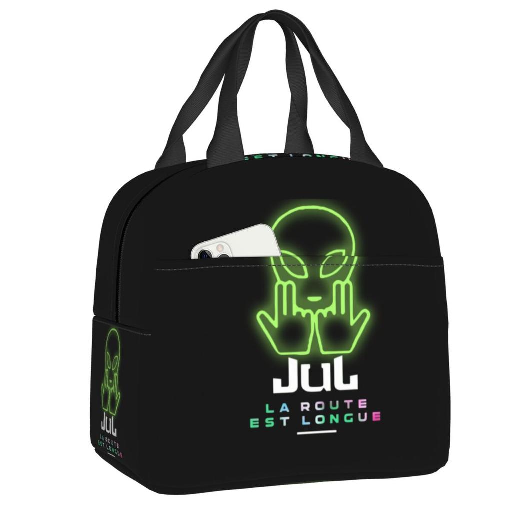 Custom Jul French Rapper Hip Hop Portable Lunch Boxes Women Waterproof Thermal Cooler Food Insulated Lunch Bag Office Work