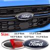 HFVS5 Ford Metal All Sizes Logo For Focus Edge Mondeo Ecosport Fusion Fiesta Rear Trunk Emblem Metal Cover Sticker Badge Classic Blue
