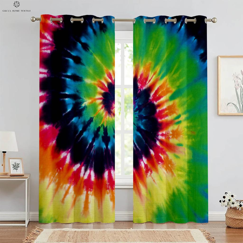 Блестящие цветные шторы с градиентным принтом, 100% полиэстеровое волокно, детская комната, гостиная, кабинет, декоративные, радуга
