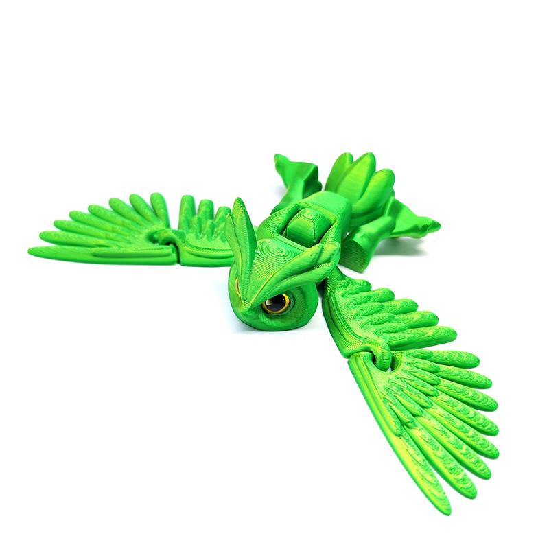 3D Printed Flying Owl Toy:Lifelike Desk Decor with Movable Wings for Realistic Soaring - Educational Gift