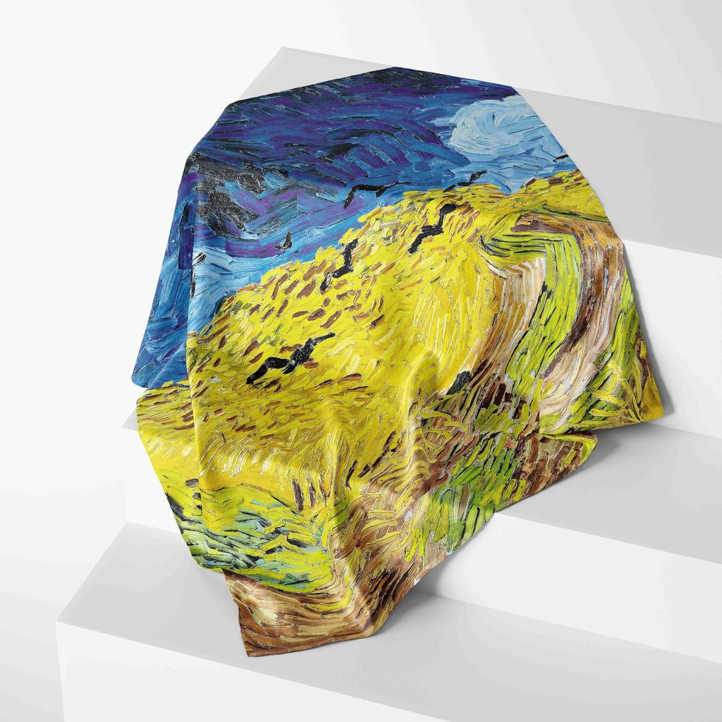 Women Oil Painting Fashion Beautiful Soft Silk Scarves Female Lady Shawl Hijab Wrap Foulard Bandanna Muffler Beach Pareo