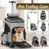 Wheeled Pet Carrier Backpack Travel Carrier for Puppy Dogs Cats Removable Rolling Wheels Mesh Ventilation Window Storage Pockets
