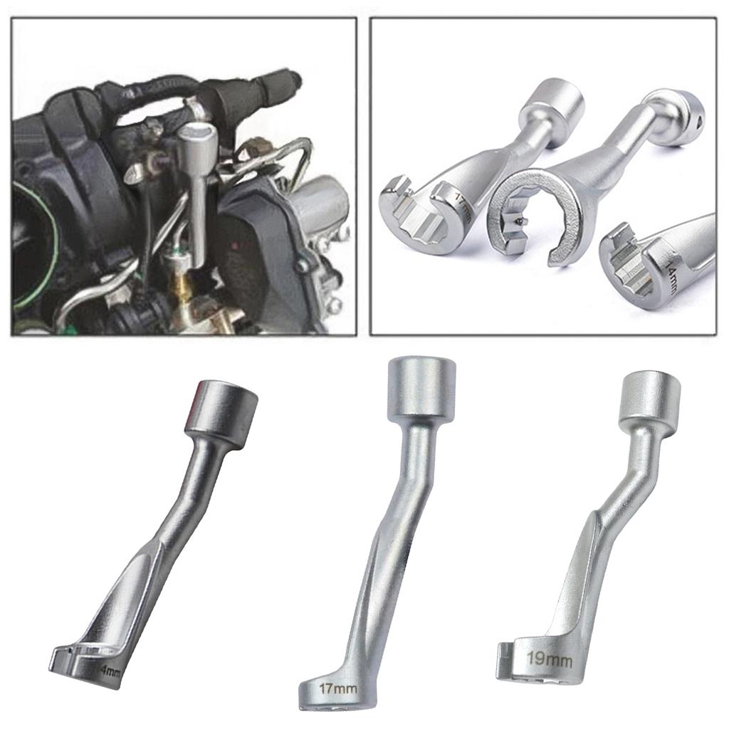 Профессиональный гаечный ключ для трубок инжектора 14мм/17мм/19мм Подходит для механиков и энтузиастов-самоделкиных Стальная конструкция Эргономичный дизайн