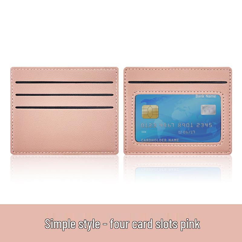 Женский тонкий держатель для карт из ПУ кожи с 4 отделениями