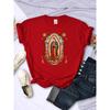 Street T-Shirts Our Lady of Guadalupe Printed Tee Shirts Comfortable O-Neck Short Sleeve Summer Casual Female Clothes