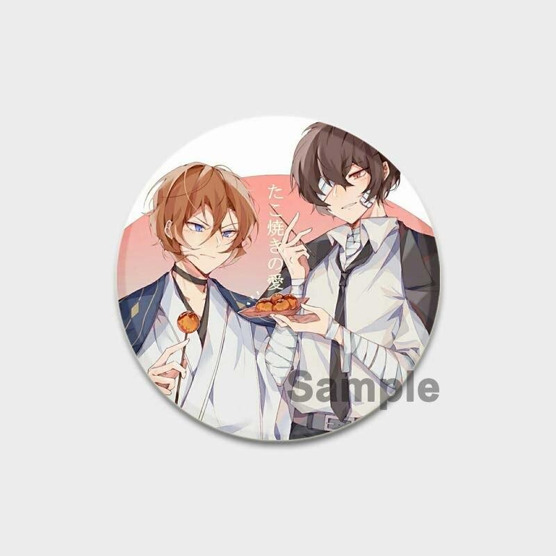 58 мм аниме булавка Bungo Stray Dogs нагрудные булавки Chuuya Ranpo Yosano акриловая брошь ручной работы из эпоксидной смолы значок ювелирный аксессуар для рубашки-сумки