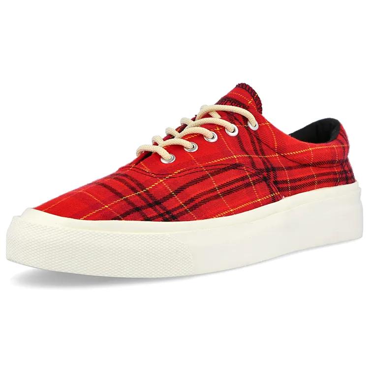 Converse Skid Grip Low 'Twisted Plaid - Haute Red' (Unisex) Haute Red / Egret / Buttercup Canvas Shoes 169219C