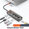 Док-станция 5 в 1 Type C USB 3.0 Hub с прозрачным дизайном для ноутбука ПК MacBook адаптер