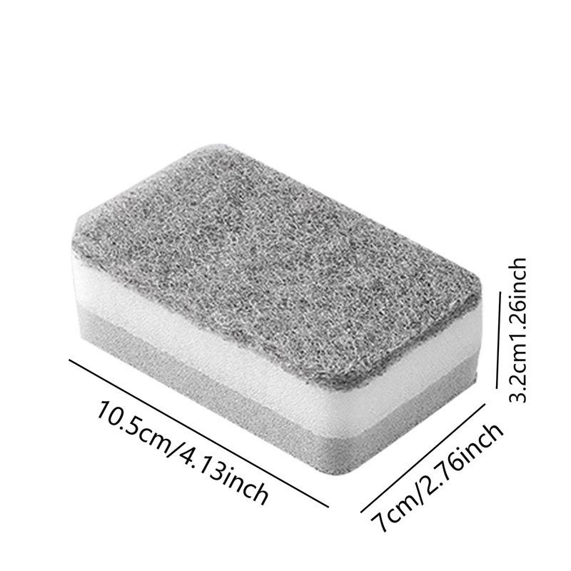 Double-sided Sponge Brush, Washable Pad for Wiping Grey Dirt, Kitchen Stain Sponge for Cleaning, Dishwashing Sponge