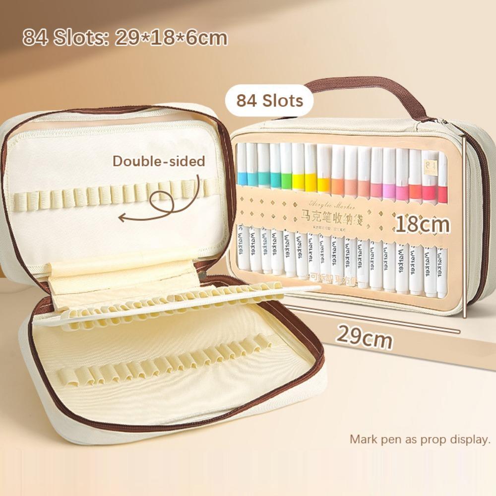 Zipper Closure Marker Pen Storage Bag Watercolor Pen Storage Bag  Art Supplies Storage