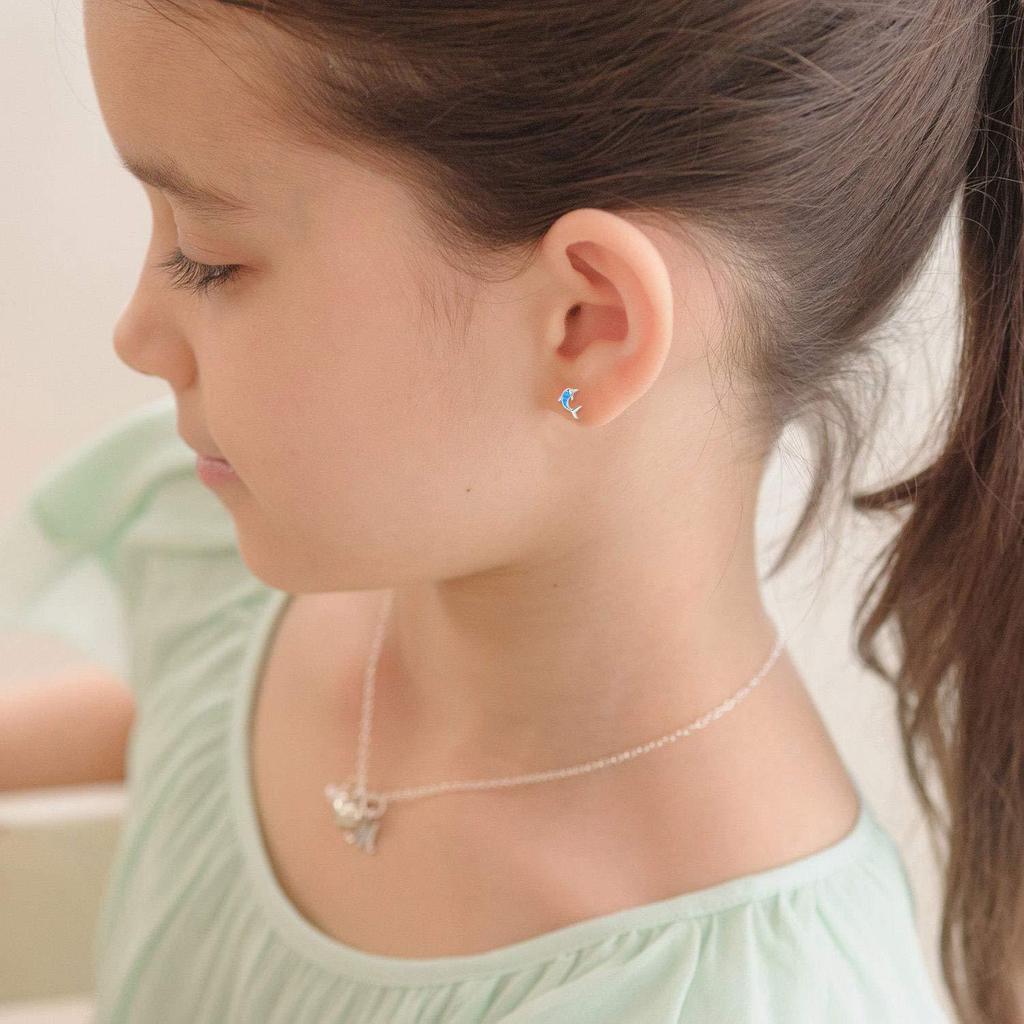 Серьги с дельфинами из опала - Милые модные украшения для девочек