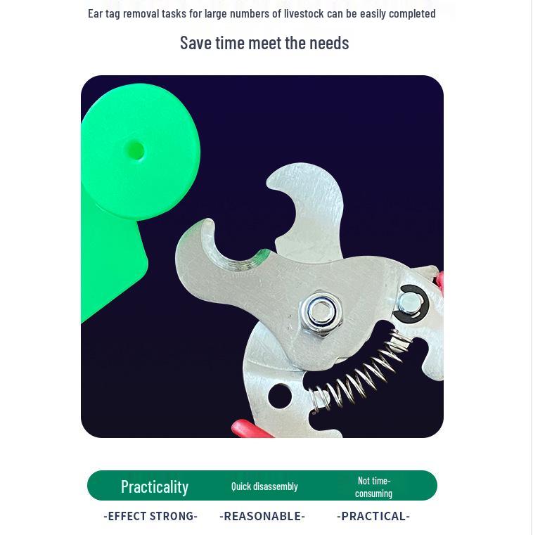 Stainless Steel Ear Tag Removal Pliers for Pigs, Cattle, Sheep, and Rabbits