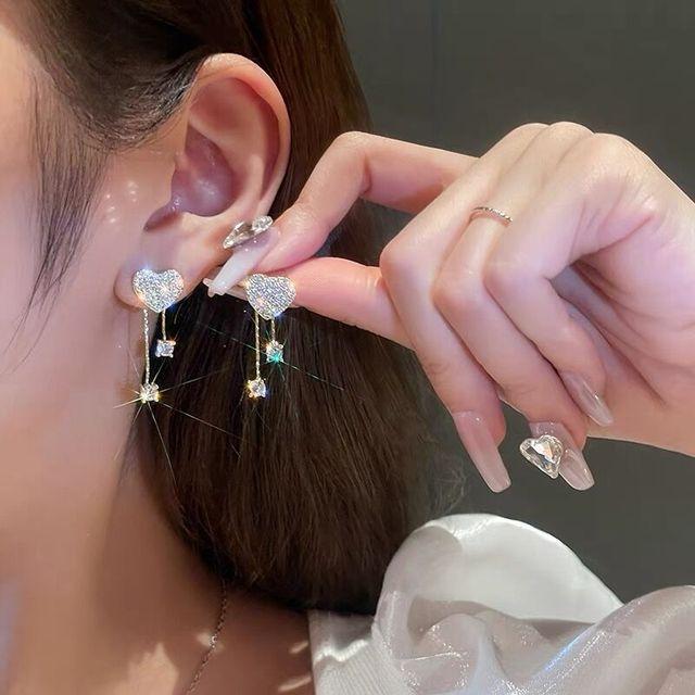 Новые серебристые серьги-гвоздики со звездами, длинные, модные, блестящие серьги для женщин, свадебные украшения, подарки на день рождения