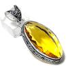 Natural Citrine Gemstone Handmade 925 Sterling Silver Jewelry Pendant 2.17" e1Y64