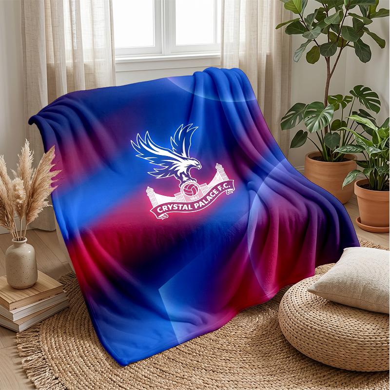 Crystal Palace Football Print Flannel Blanket, Soft Warm Lightweight Throw Blanket for Sofa Bed Camping