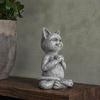 Cute Garden Sculpture for Landscaping Meditation Animal Figurine Ornament, Resin Zen Statue, Stress Relief Sitting Unique Pet Gift Lovers Cat/Dog/Frog