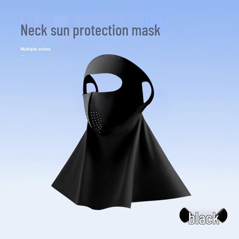 Women's Full Face Anti-UV Facekini with Neck Protection - Summer 2025 Ice Silk Sunshade Mask