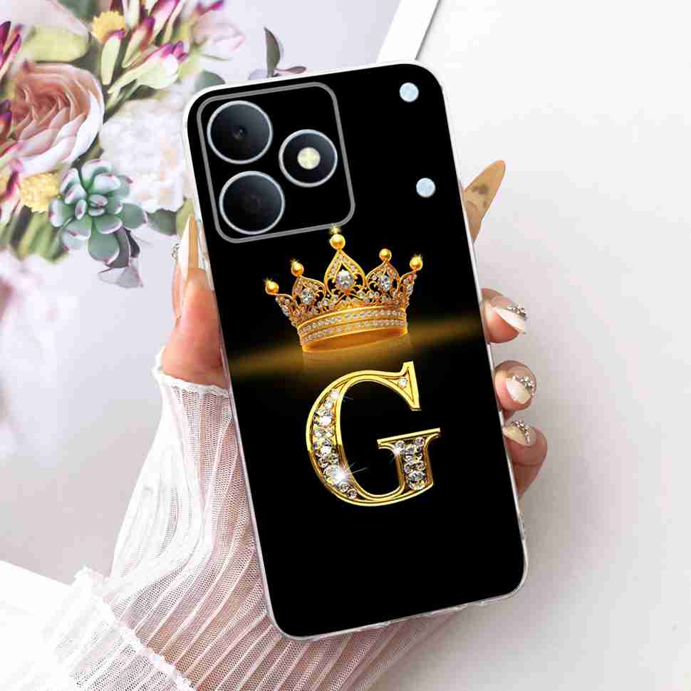 Чехол для Realme Note 80 4G RMX5388 Новый Буква Корона A-Z ТПУ Задняя Крышка Для Realme Note80 NOTE 80 4G Чехлы для Защиты Телефона