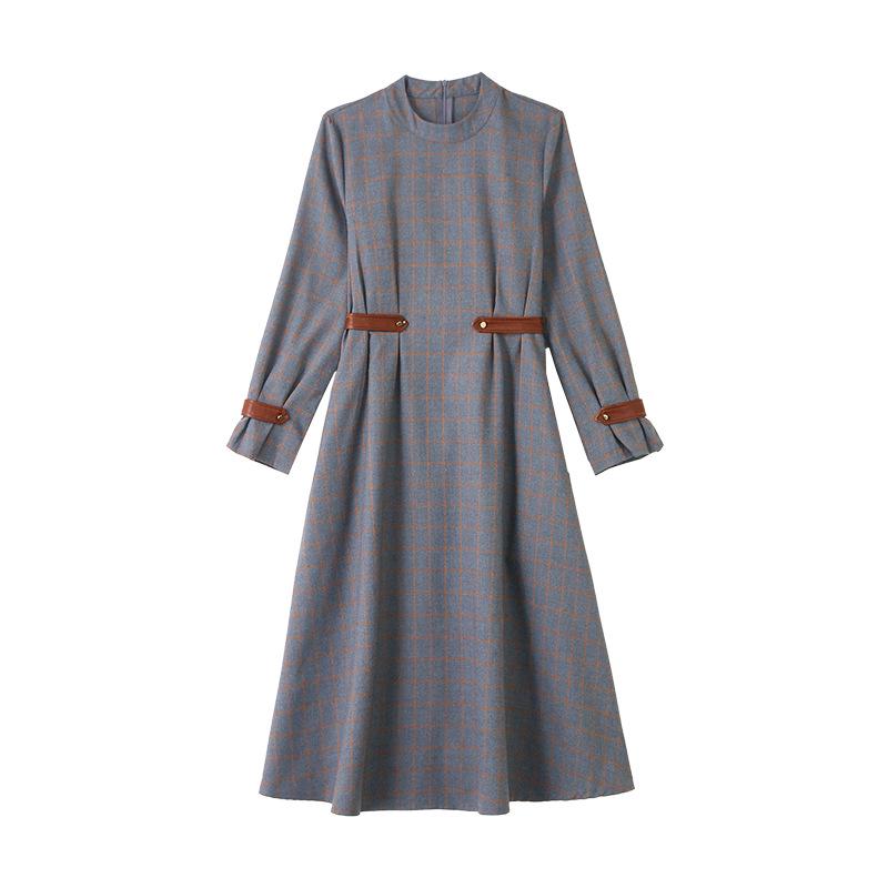 Женское клетчатое платье миди в корейском стиле, осень 2022 г. — стройнит и элегантно