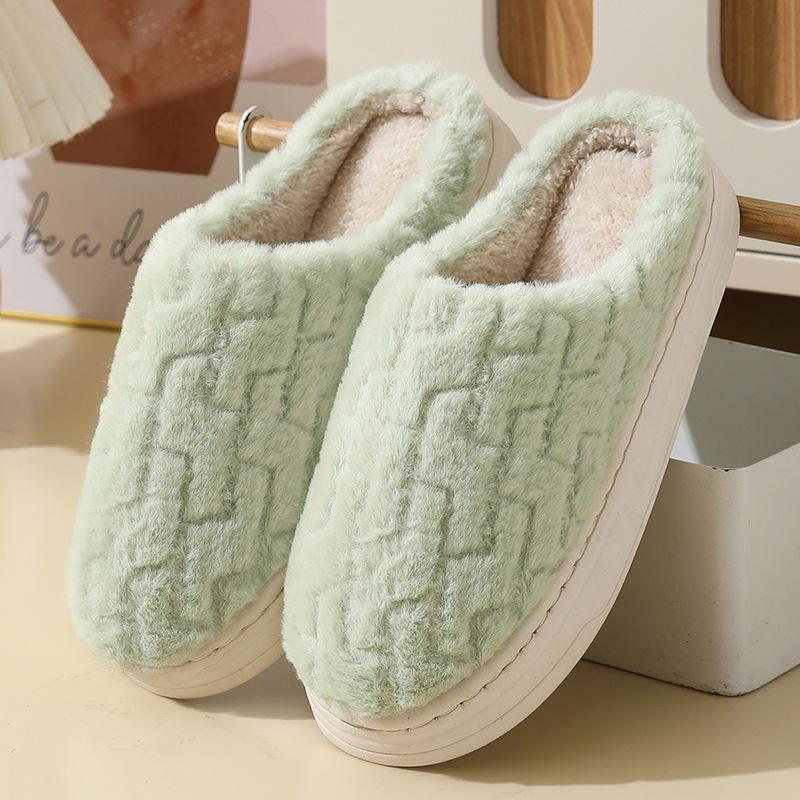 Мягкие хлопковые тапочки на толстой подошве для мужчин и женщин, идеально подходят для ношения в помещении осенью и зимой.