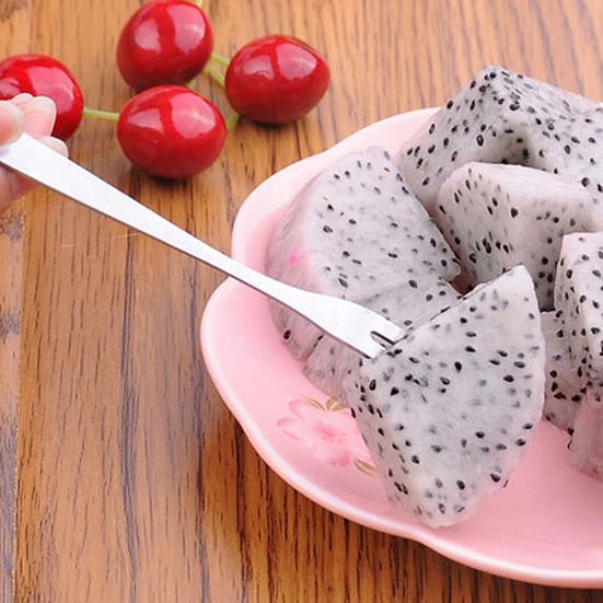 2 шт. Бытовая двухзубцовая вилка для закусок, пирожных, фруктов, западная, маленькая, кухонный аксессуар