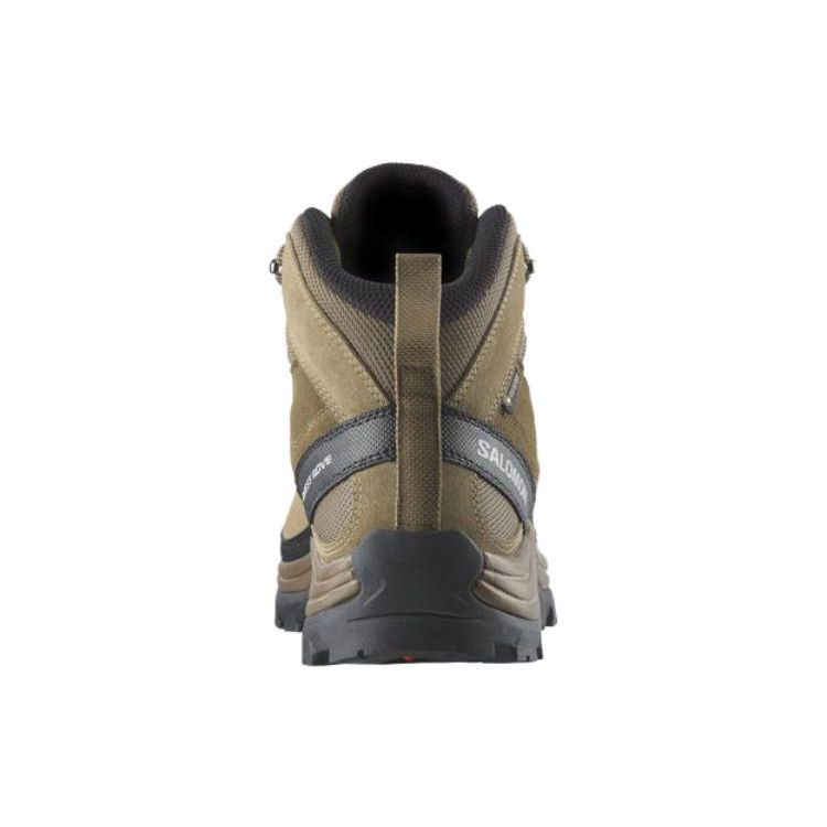 SALOMON X Ultra 4 Quest Rove Gore-Tex Fabric Leather Comfortable Slip-Resistant Durable Mid-Top Outdoor Functional Shoes Men Shoes Green Yellow 471814
