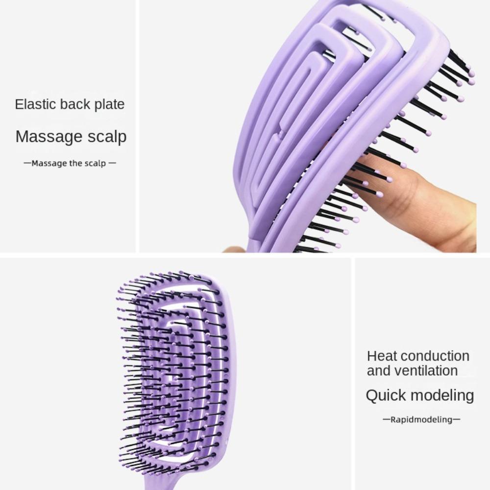 Пластиковая расческа с анти-клитом, розовая/зеленая/фиолетовая/черная расческа для волос, массажная расческа для кожи головы, женская
