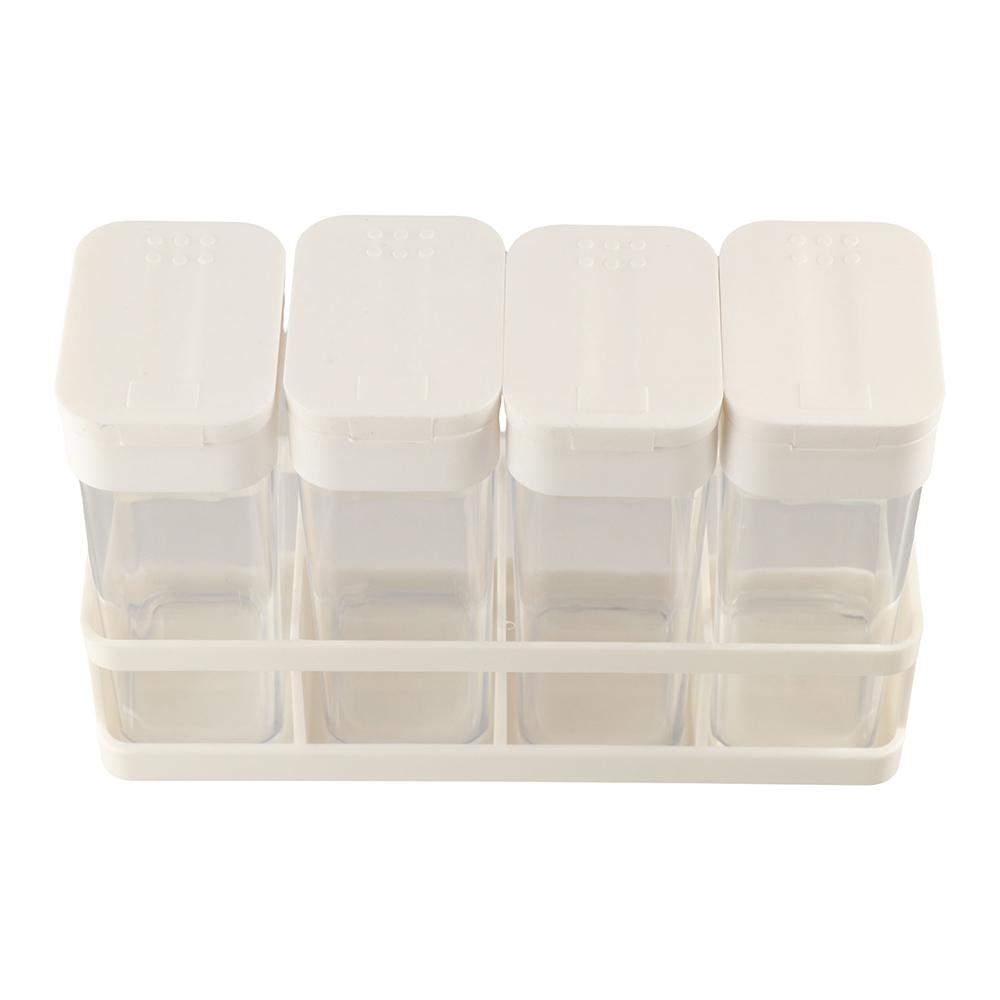 4Pcs/set BPA Free Spice Jars Sliding Open Seasoning Box Set Spice Dispenser  Kitchen Organizer Box