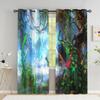 Peacock Flower Curtains For The Bedroom Animal Drapes In Living Room Curtin For Window Home Decor High Shading (70 %-90 %)2 Panel