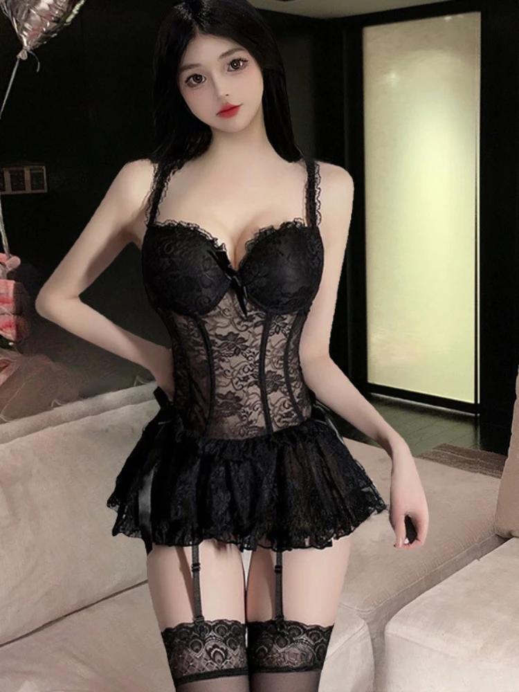 Animation Stage Christmas Cosplay Costumes Sexy Naughty Lingerie Role Play Erotic Transparent Night Dress Lolita Underwear Soft