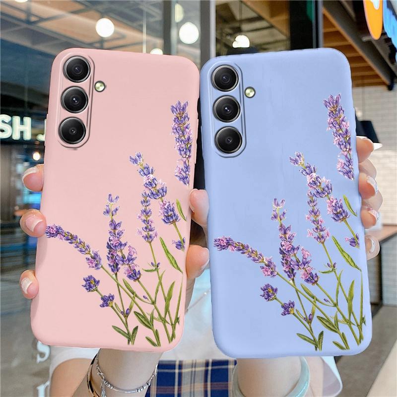 Мягкий силиконовый чехол с цветочным узором для Samsung A55 M35 S24 Xiaomi Redmi Note 13 Pro 13C iPhone Huawei Honor Realme Camera Защитный противоударный чехол
