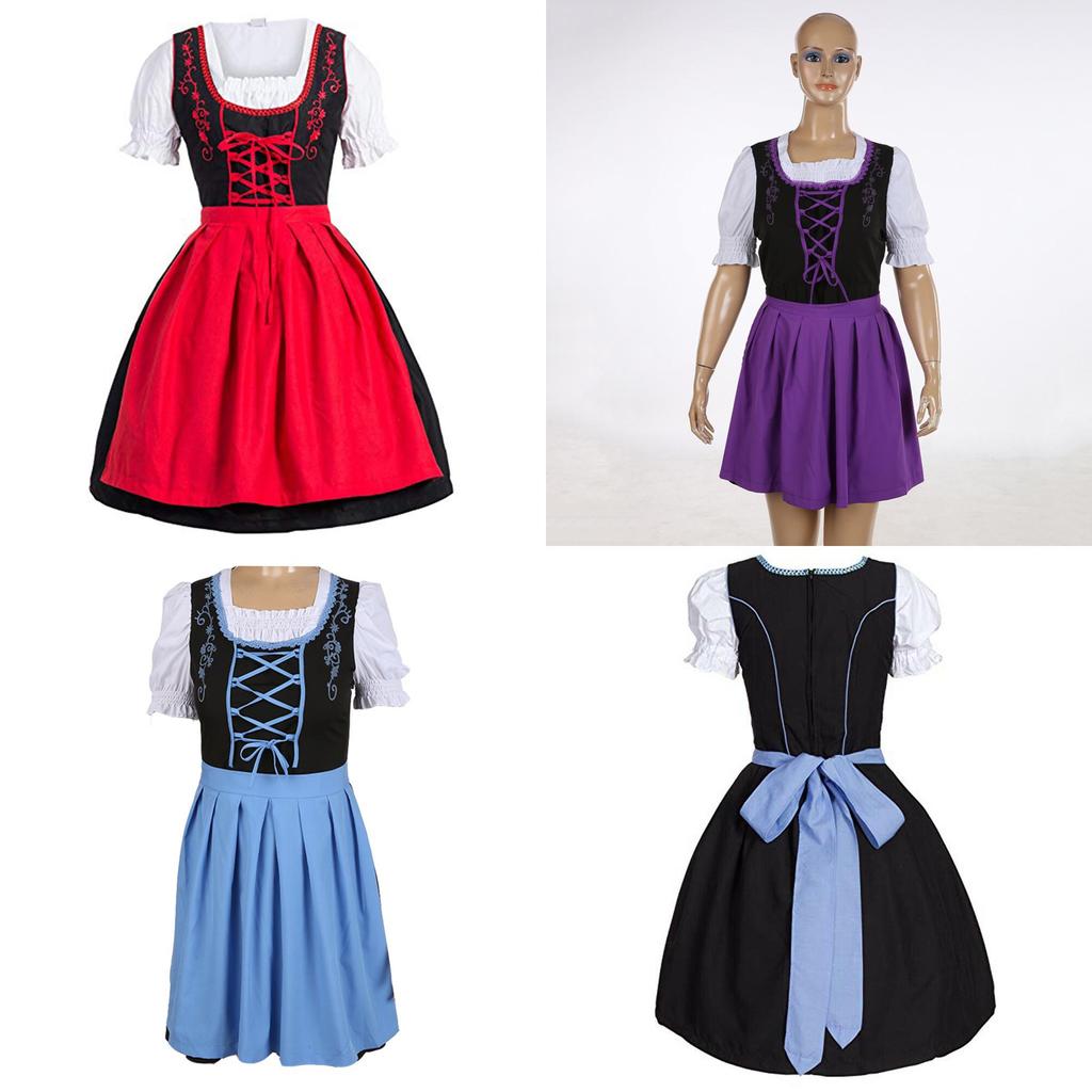 Очаровательное немецкое платье баварский костюм дирндль с элегантной отделкой фартуком