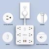 US Plug Power Strip Extender with 12 AC Outlets 4 USB Ports(2 Type-C) Fast Charge,Home Electrical Wall Socket Splitter,1875W 15A