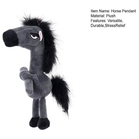 Plush Horse Keychain Lucky Horse Mascot Pendant for Bag Backpack Purse Fluffy Horse Keyring Cony Pony Doll Ornament