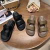 Fashion Thick-bottomed Cool Slippers for Women To Wear Summer New Leisure Sports Word Velcro Beach Slippers for Women