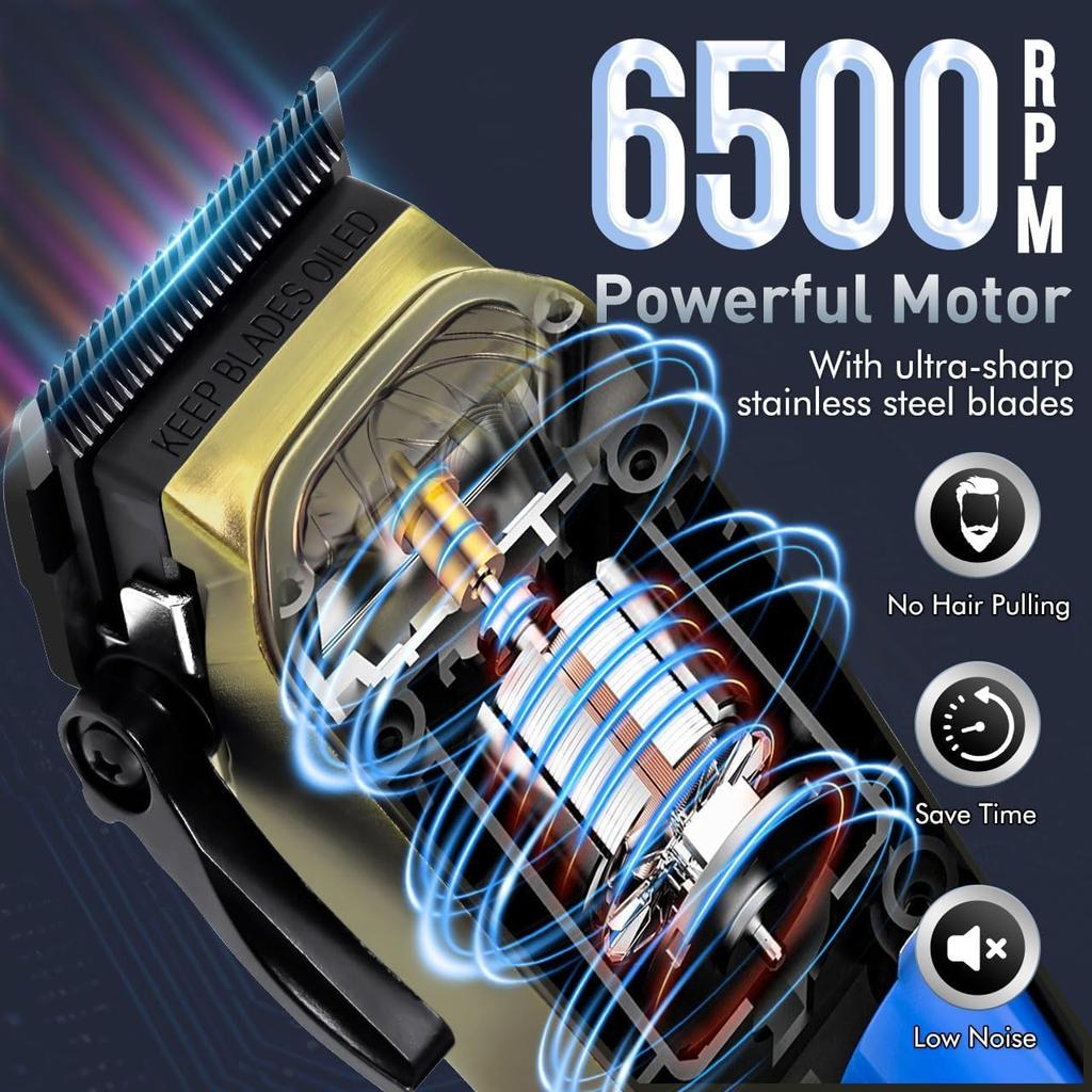 Hatteker Professional Beard Trimmer Triple Cut Electric Cordless Shaver Set with LCD Gift for Men Men's Kit, Razor, Display,