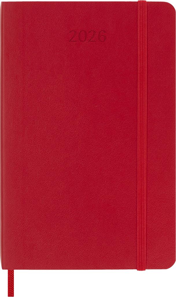 Moleskine 2026 January Weekly Pocket Size x Soft Scarlet DSF212WN2Y26 Planner, Start, 12-Month Diary, (9cm 14cm), Cover, Red,