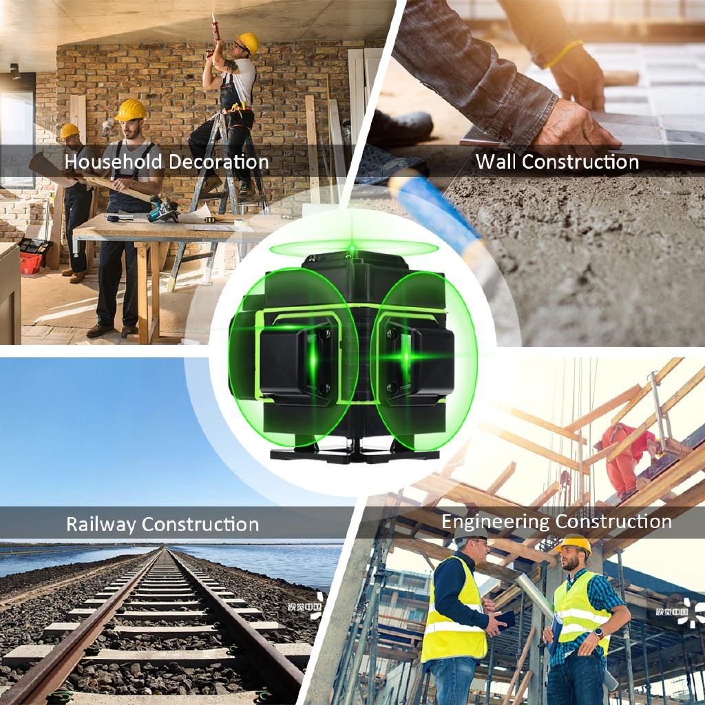 Laser Level 3D 12 Lines Level Self-Leveling 360 Degree Rotary Horizontal And Vertical Cross Laser Level Remote Control