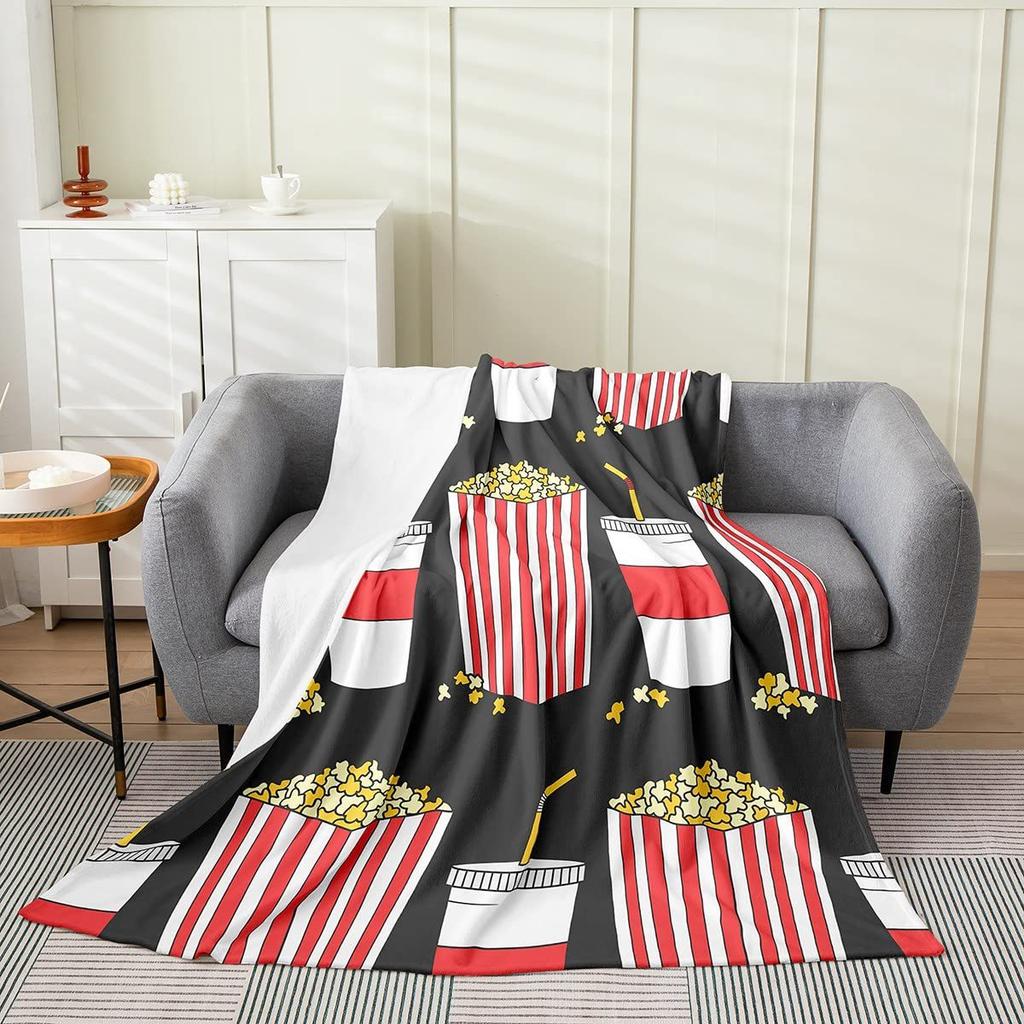 Плед с принтом серии «Попкорн» для дивана, кровати, путешествий, кемпинга, гостиной, офиса. Охлаждающий плед для всех сезонов. Подарки