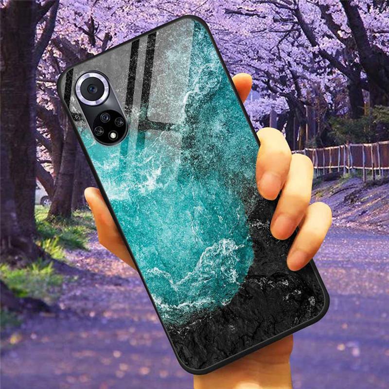 Чехол для Honor 50 Pro Закаленное Стекло Звездный Мрамор Жесткая Задняя Крышка для Телефона Huawei Honor 50 Чехлы Honor50 Защитные