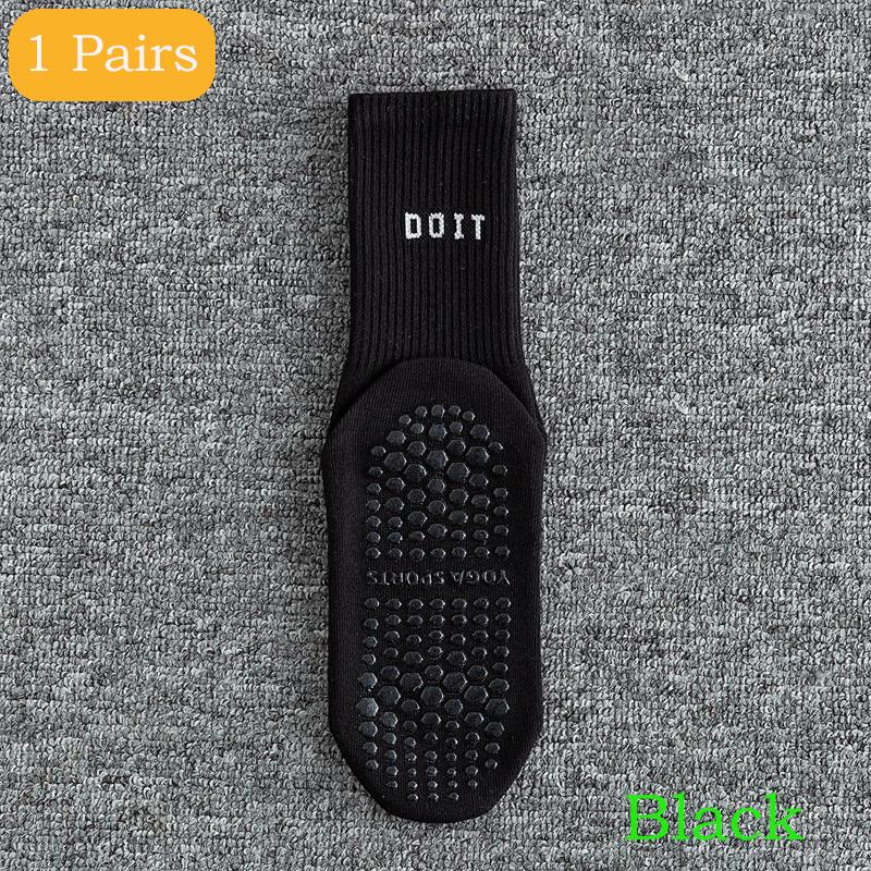 2 пары спортивных носков, хлопковые носки до середины голени для йоги, однотонные, полосатые, дышащие, нескользящие, для занятий фитнесом в помещении, для танцев в спортзале, пилатеса