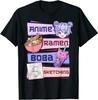 Anime Girl Ramen Boba Tea Bubble Tea Sketching T-Shirt