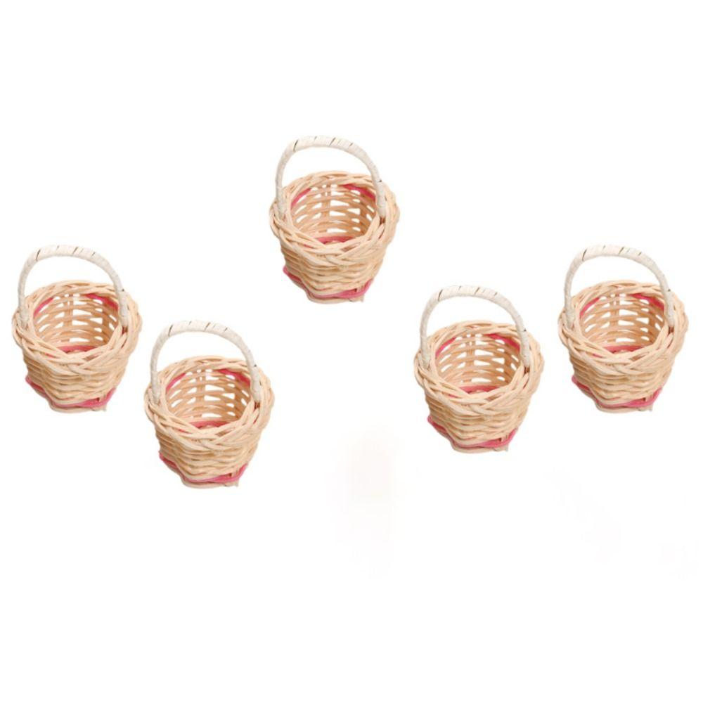 Маленькая цветочная корзина Ручная плетеная корзина Офисная декоративная корзина Мини-корзина Пасторальный декор мебели Цветочная корзина для мелочей