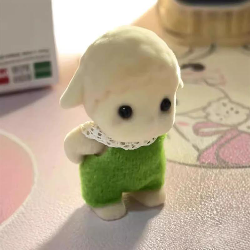 1 шт. Мини Лесная семья Фигурка животного Слон Овца Флокированная Мохнатая Фигурка Модель Игрушка для Ребенка Подарок на День рождения