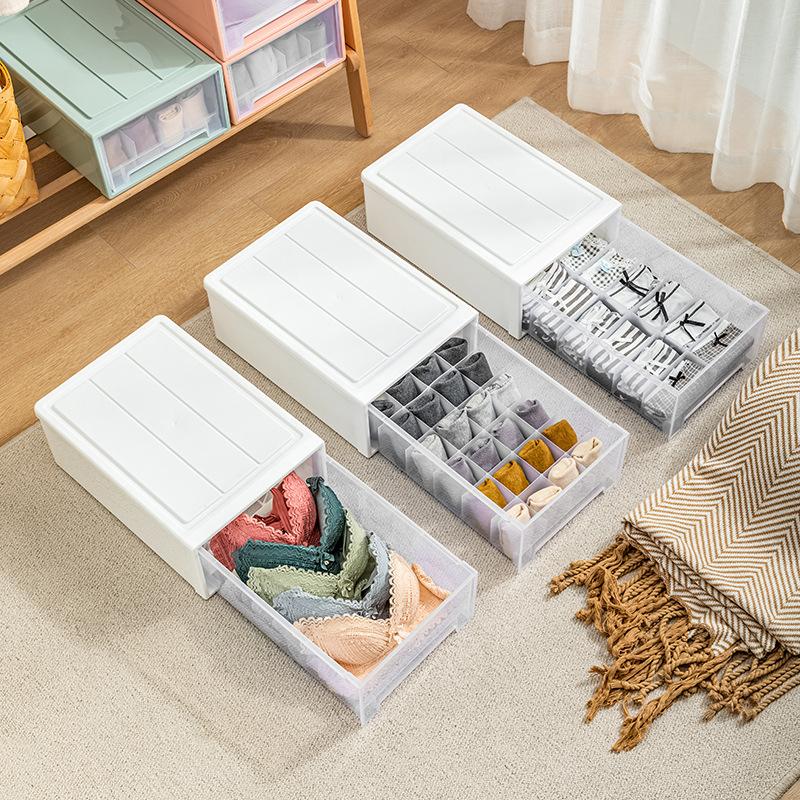 Штабелируемый ящик для хранения Пластиковый прозрачный ящик Контейнер для хранения одеял Большой вместимости Шкаф для одежды Органайзер для гардероба