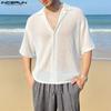 Men Oversized Short Sleeve Hollow Out Mesh Sheer Stitching Tops T-shirts